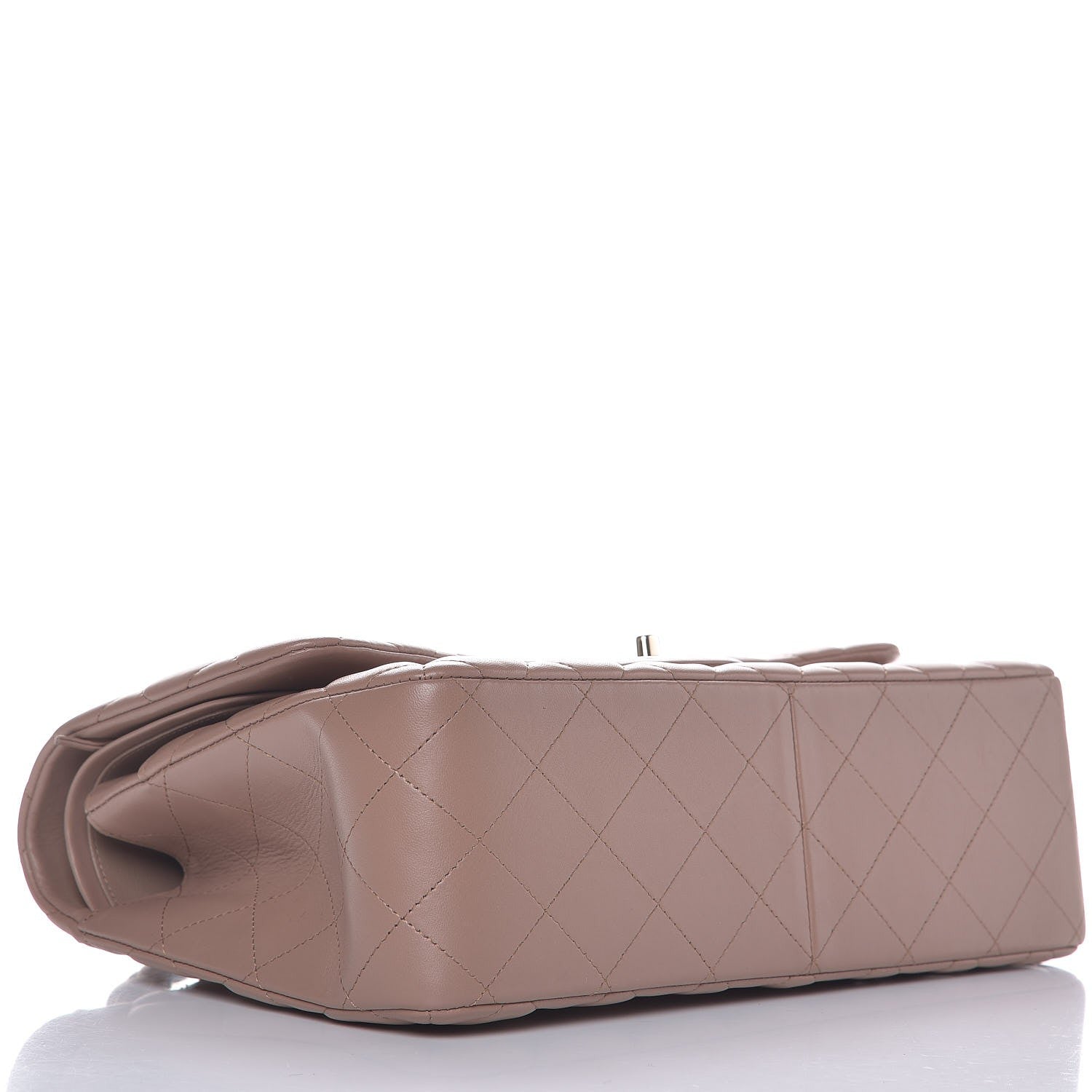 Chanel Lambskin Quilted Jumbo Double Flap Dark Beige 7 of 10