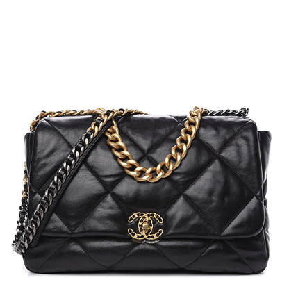 Chanel Goatskin Quilted Maxi 19 Flap Black 1 of 10