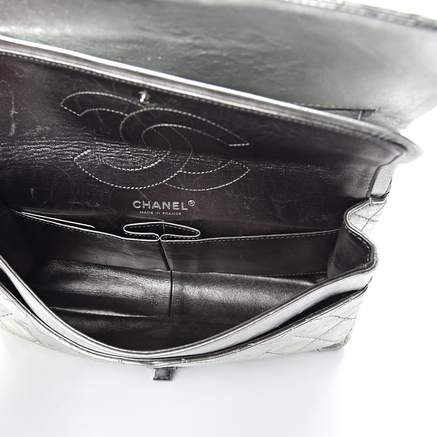Chanel Metallic Aged Calfskin Quilted 2.55 Reissue 226 Flap Silver 5 of 10
