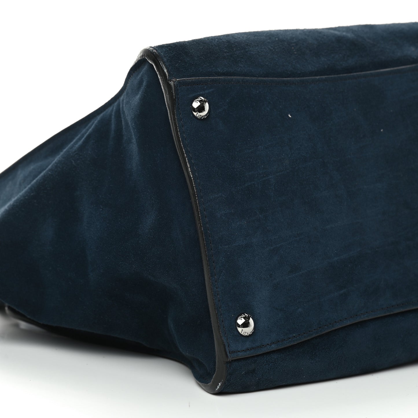 Suede Scamosciato Twin Pocket Tote Oltremare