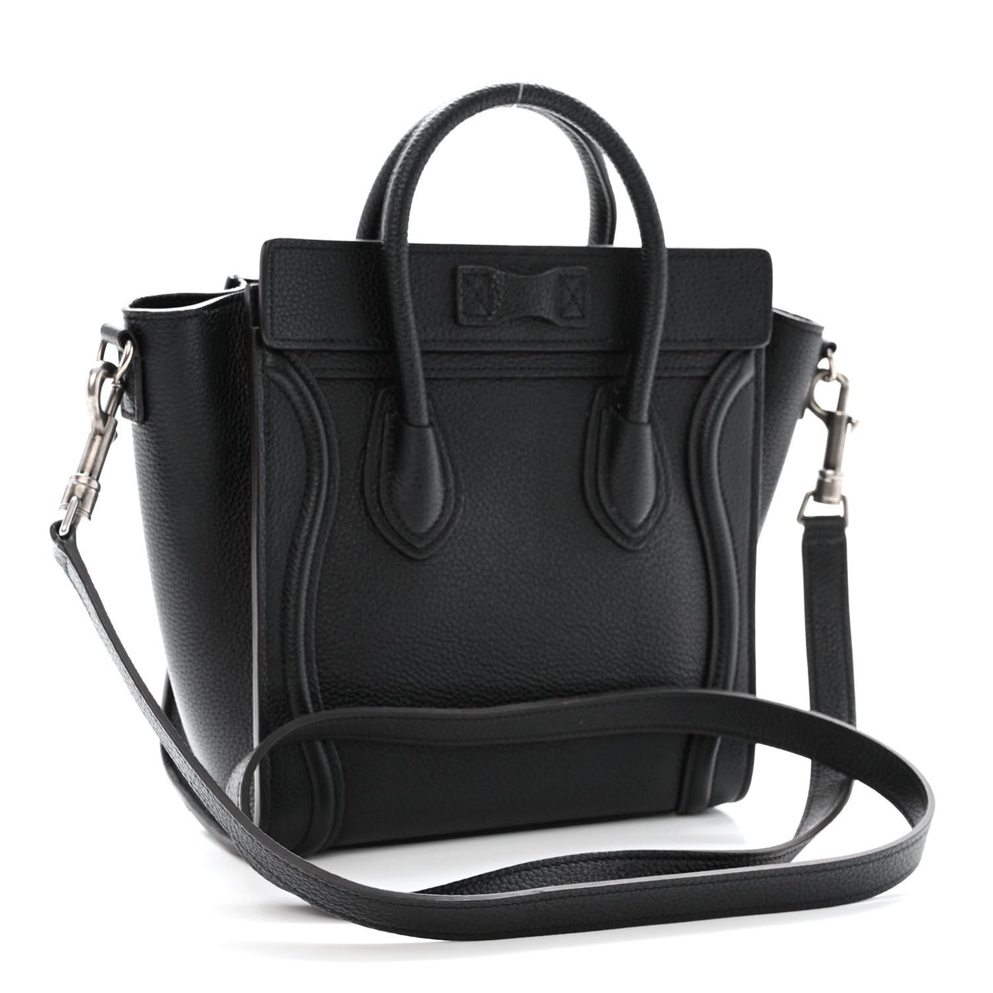 Drummed Calfskin Nano Luggage Black