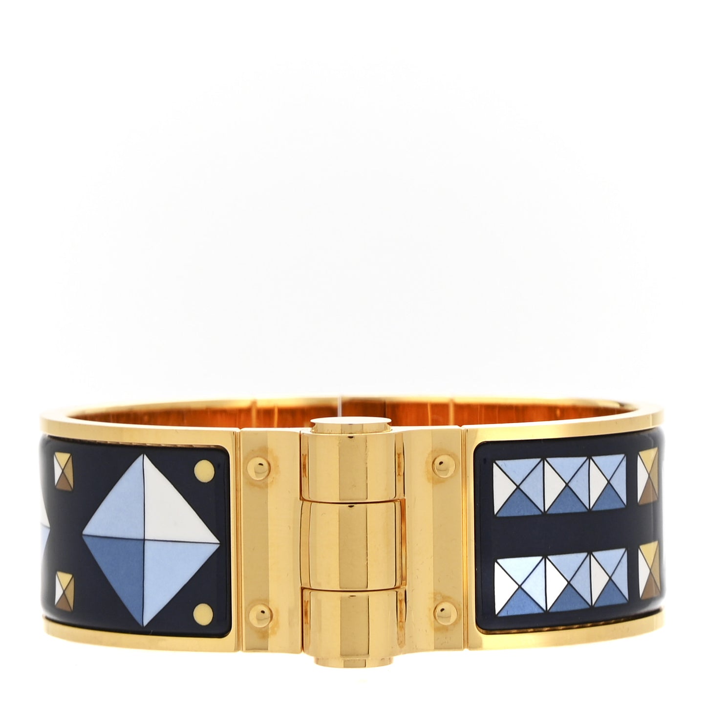 Enamel Printed Wide Colliers De Chiens Hinged Bracelet S
