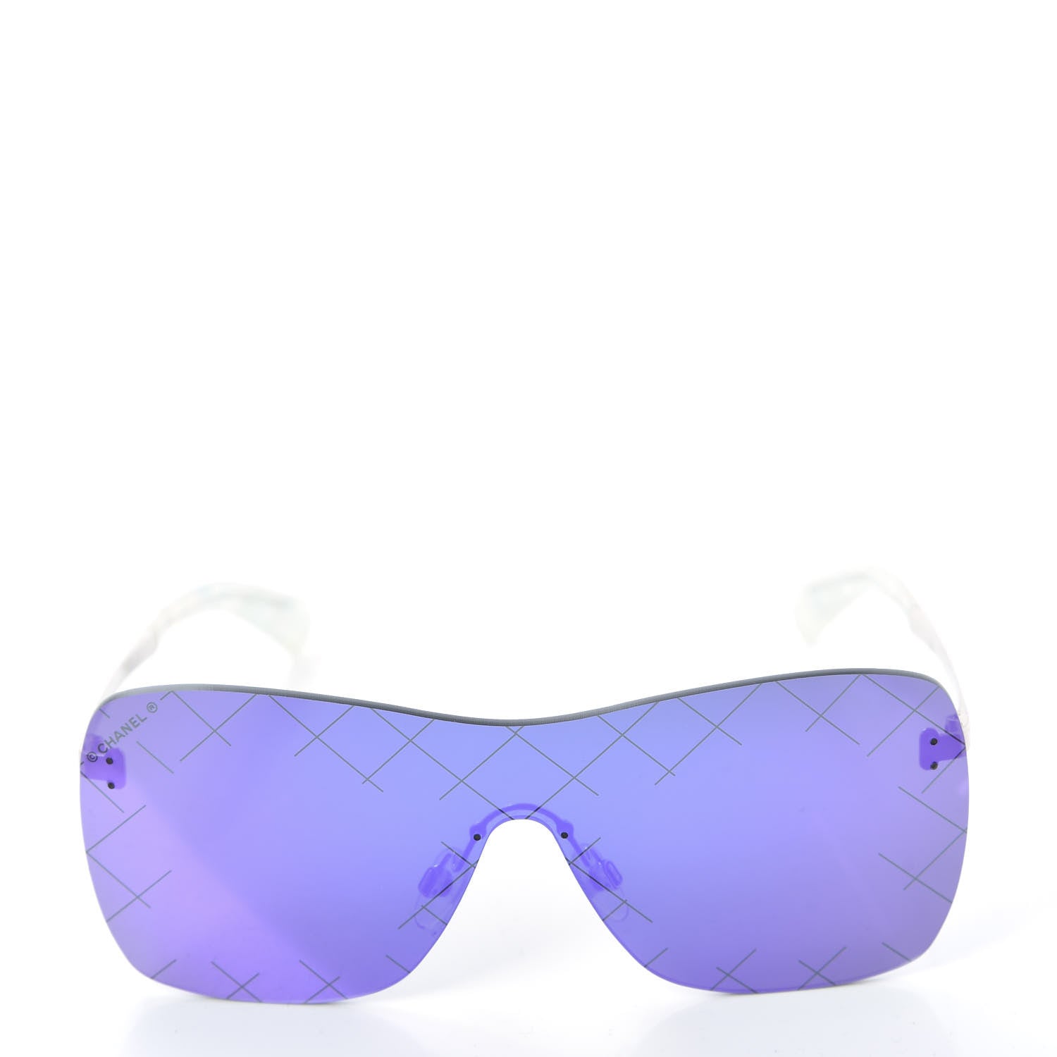 Chanel Shield Runway Sunglasses 4215 Silver Purple 3 of 7