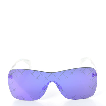 Chanel Shield Runway Sunglasses 4215 Silver Purple 3 of 7