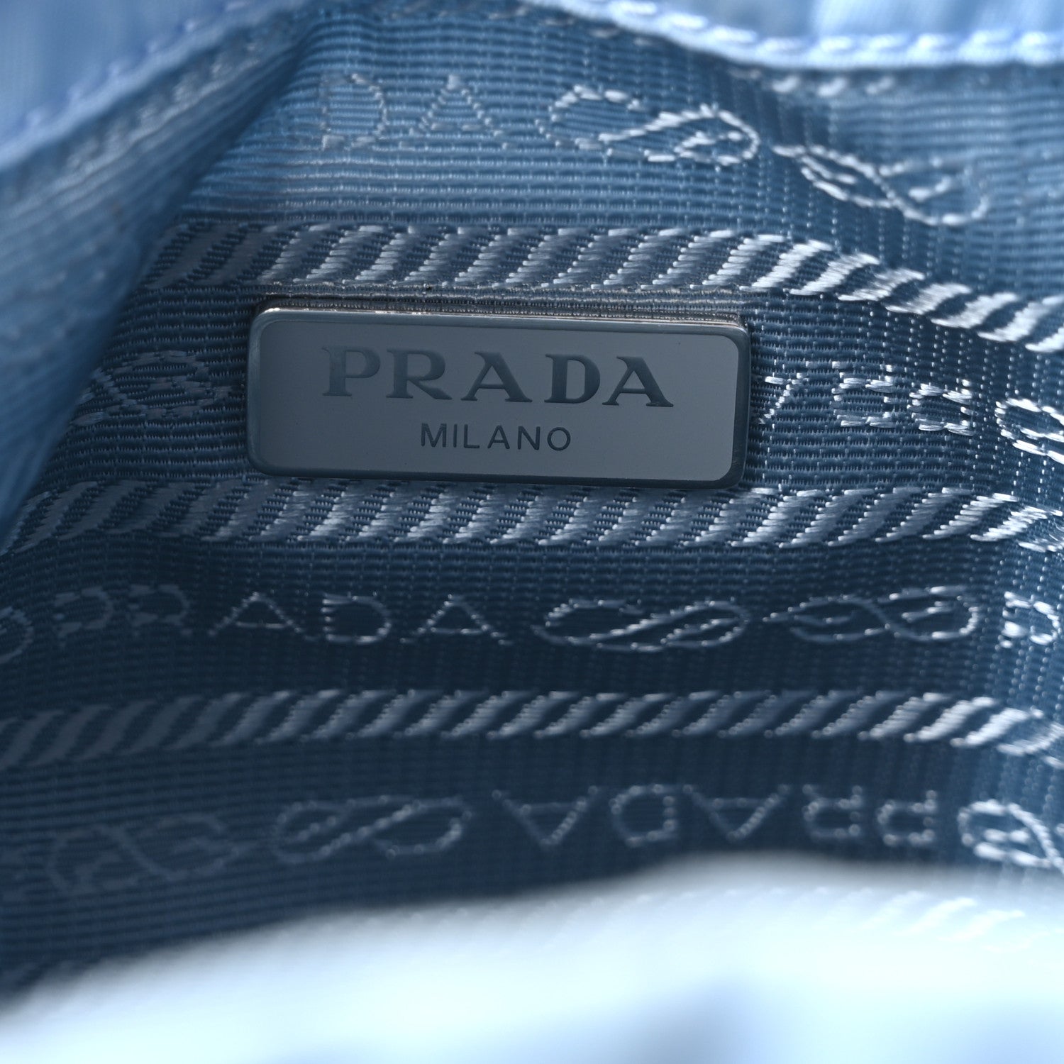Prada Re-Nylon Saffiano Vela Bucket Wristlet Celeste 6 of 10