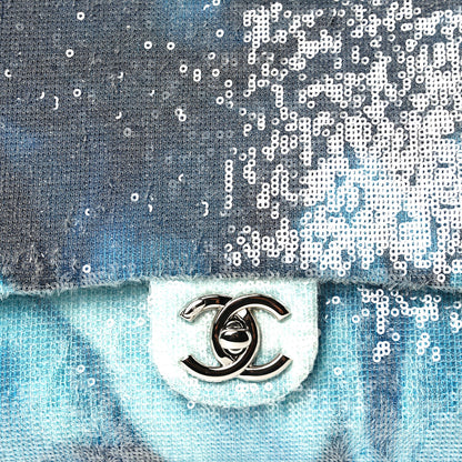 Chanel Sequin Waterfall Small XXL Travel Flap Light Blue 7 of 11