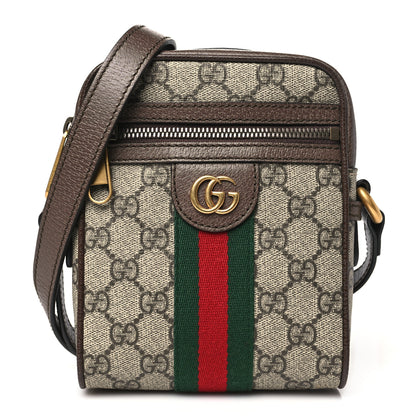 Gucci GG Supreme Monogram Web Mini Ophidia Messenger Brown 1 of 11