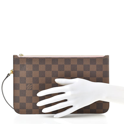 Louis Vuitton Damier Ebene Neverfull MM GM Pochette Rose Ballerine 2 of 8