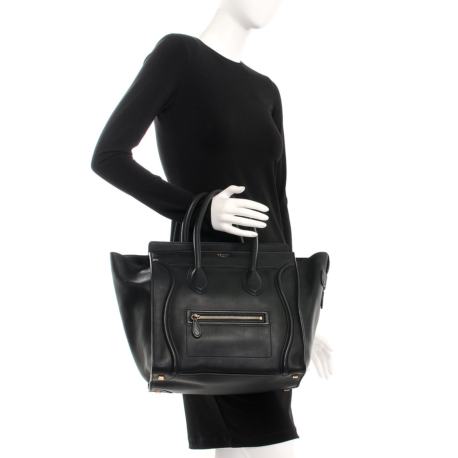 Celine Smooth Calfskin Mini Luggage Black 2 of 9