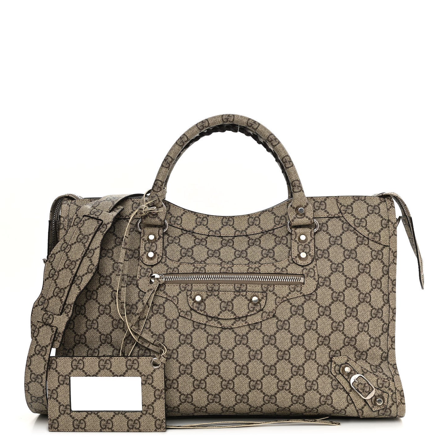 X GUCCI GG Supreme Monogram Neo Classic Silver Hardware City Beige Ebony
