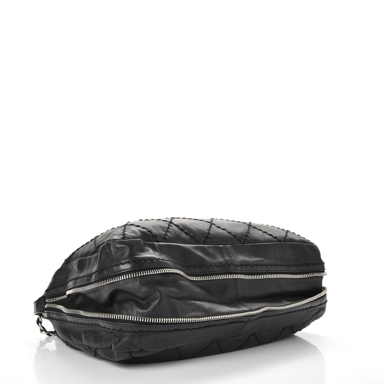 Chanel Lambskin Stitched Expandable Tote Black 5 of 8