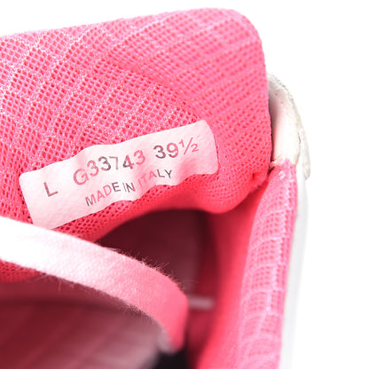 Chanel Calfskin Fabric Sneakers 39.5 White Silver Fluo Pink 7 of 8