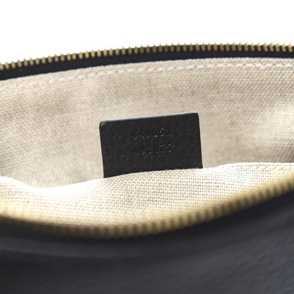 Gucci Pebbled Calfskin Large Bamboo Clutch Black 7 of 9