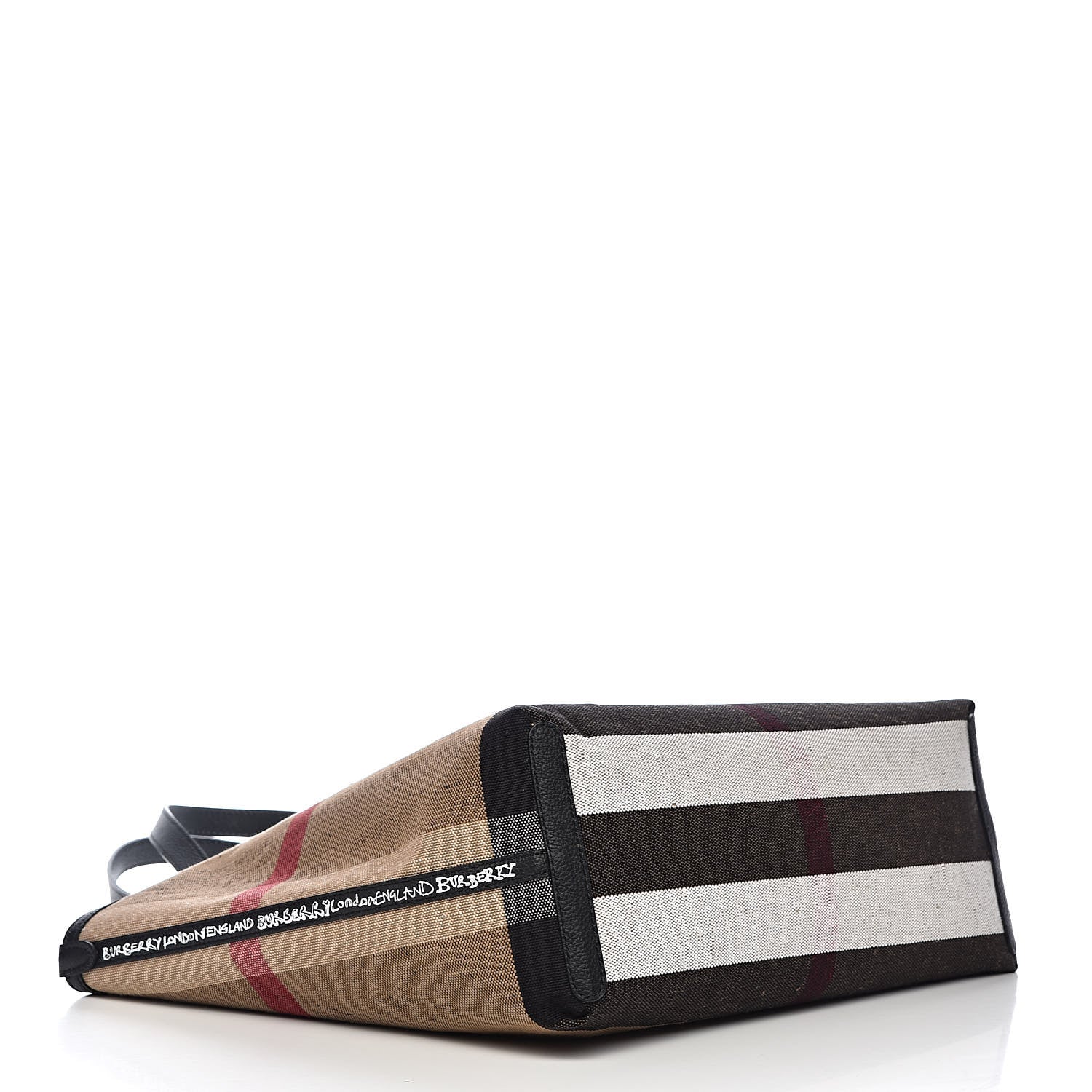 Burberry Coated Canvas Mega Check Medium Doodle Tote Black 6 of 15