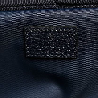 Gucci GG Supreme Monogram Textured Dollar Calfskin Web Small Savoy Cabin Trolley Beige Blue 6 of 12