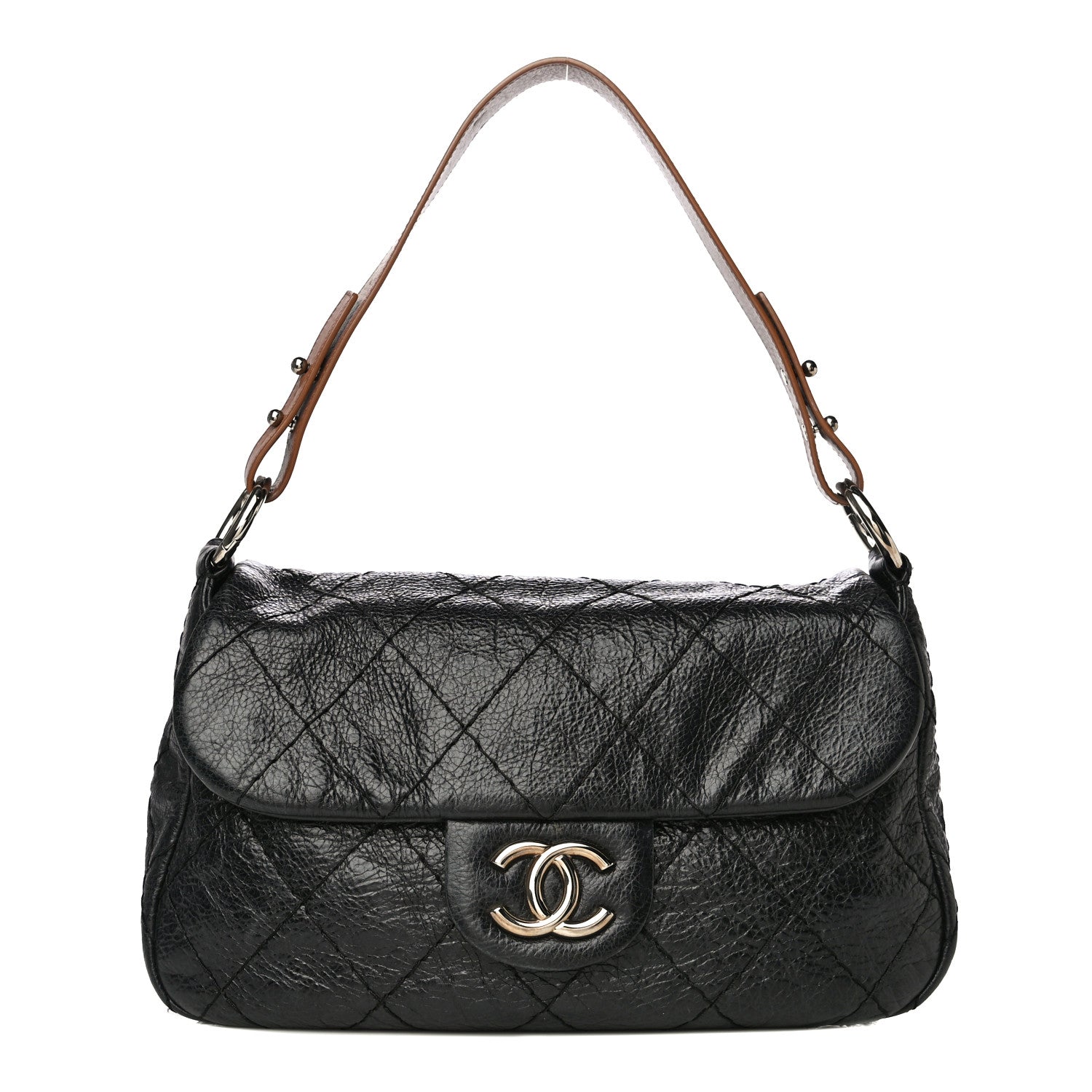 Chanel Glazed Calfskin Stitched On The Road Flap Black 1 of 19