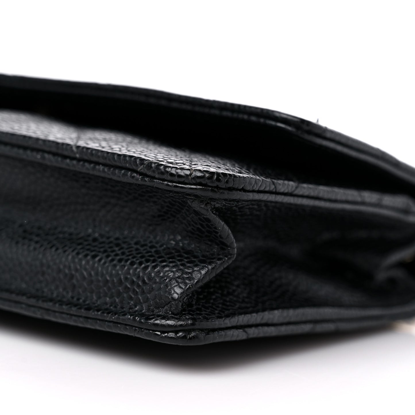 Caviar Quilted Wallet on Chain WOC Black