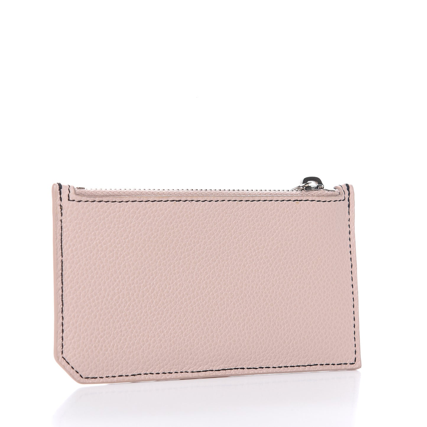 Grained Calfskin 5 Fragments Zip Pouch Card Holder Marble Pink