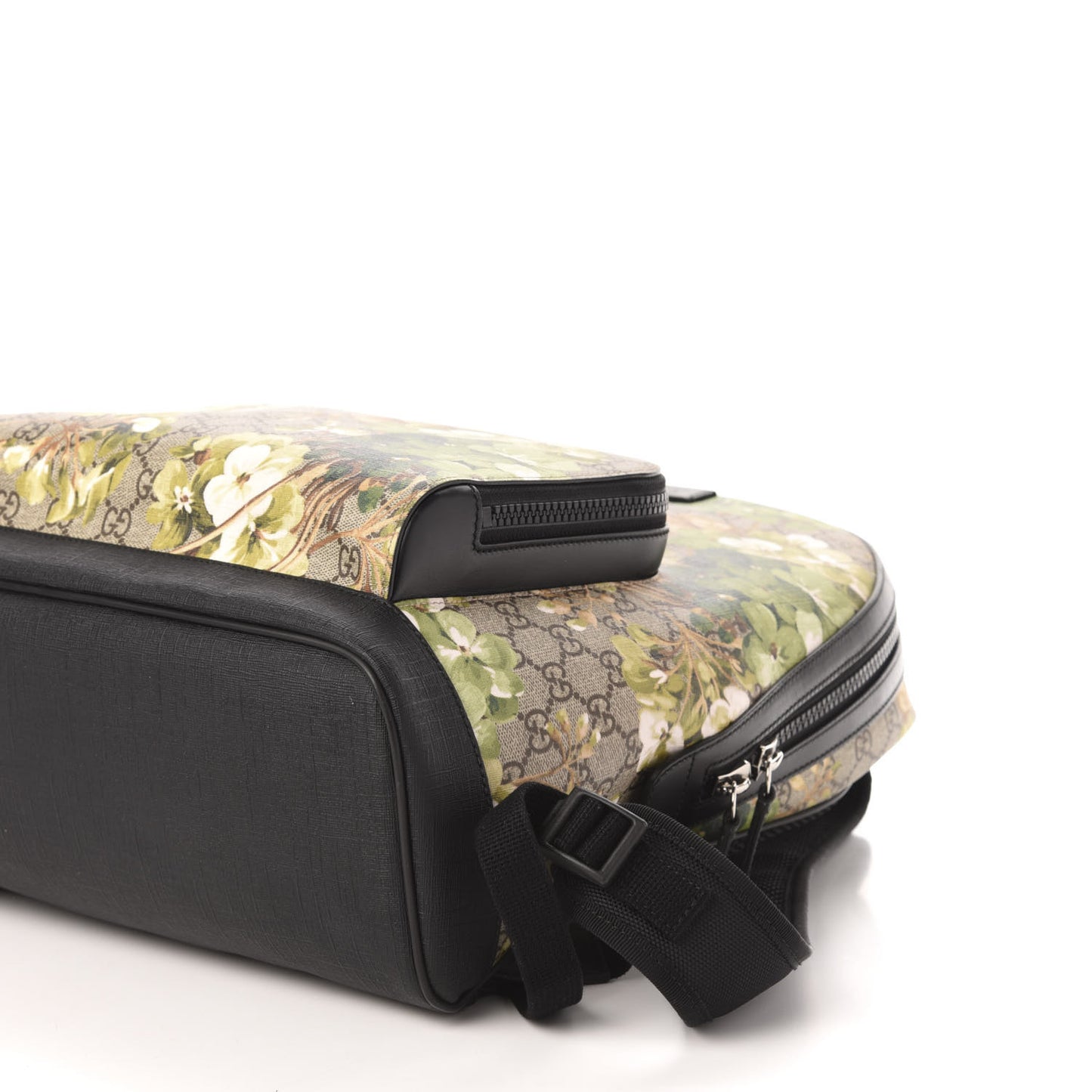 GG Supreme Monogram Blooms Medium Day Backpack Beige New Military Black