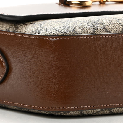 Gucci GG Supreme Monogram Small Horsebit 1955 Shoulder Bag Beige Brown Sugar 9 of 11