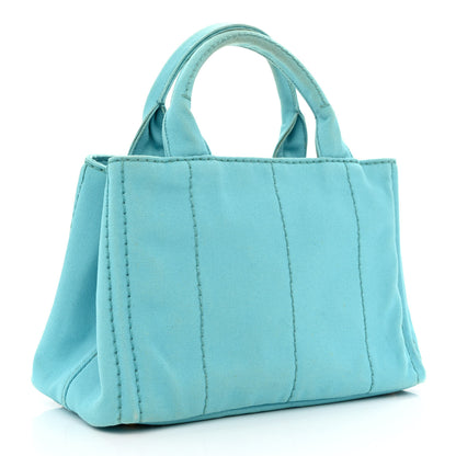Prada Canapa Small Logo Tote Blue 3 of 14