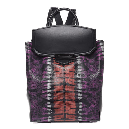 Alexander Wang Calfskin Lizard Embossed Tie Dye Prisma Skeletal Backpack Matte Black Pink 1 of 8