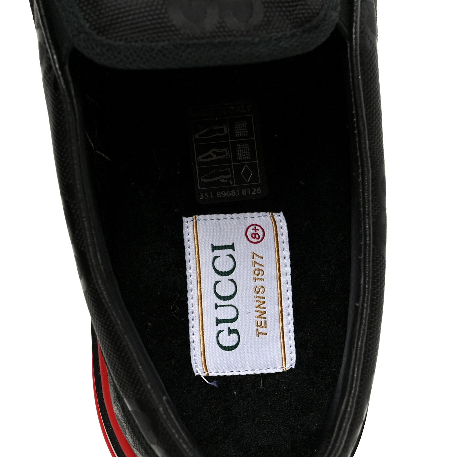 Gucci GG Nylon Mens 1977 Tennis Slip On Sneakers 8.5 Black 7 of 8