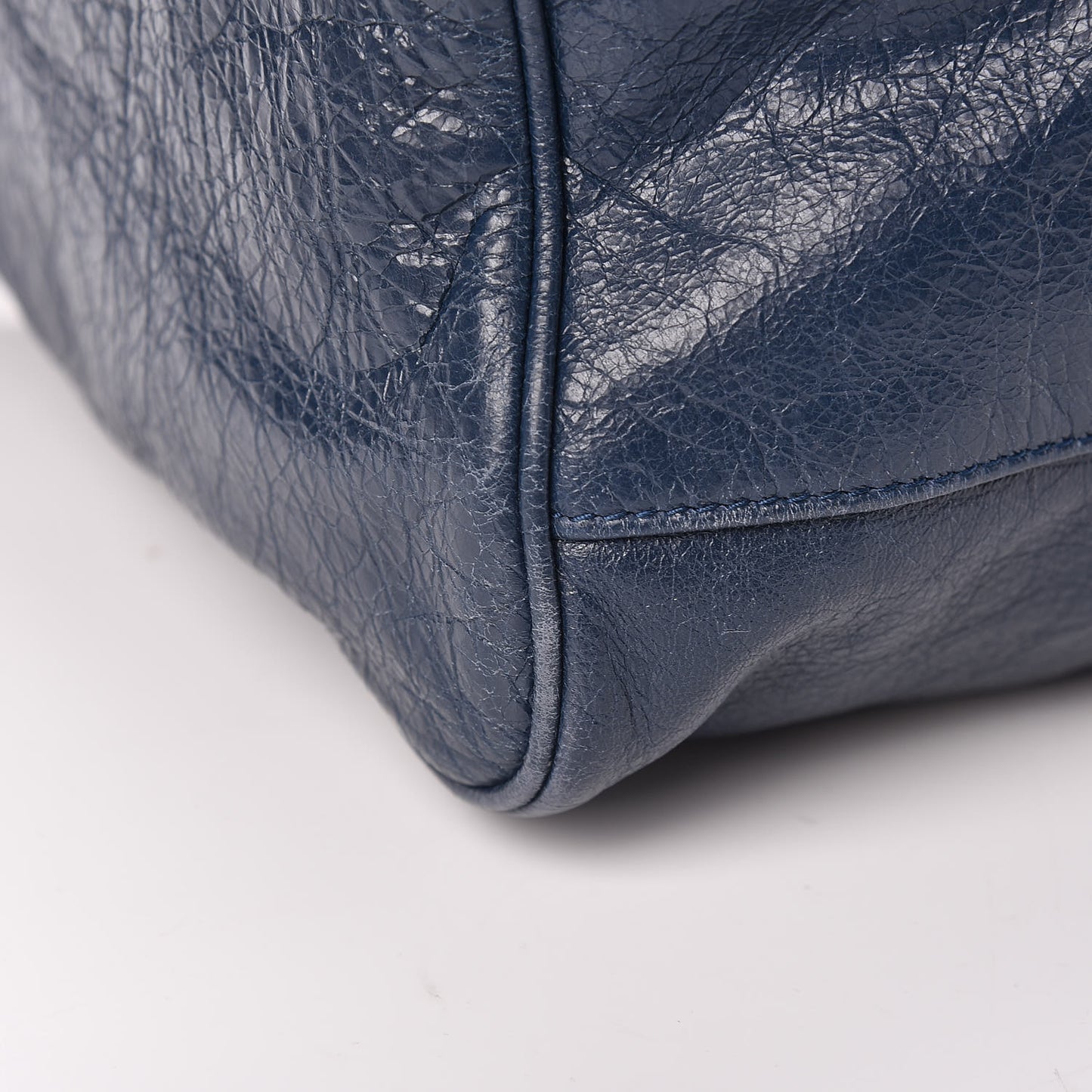 Agneau Classic Silver Hardware Velo Bleu Obscur