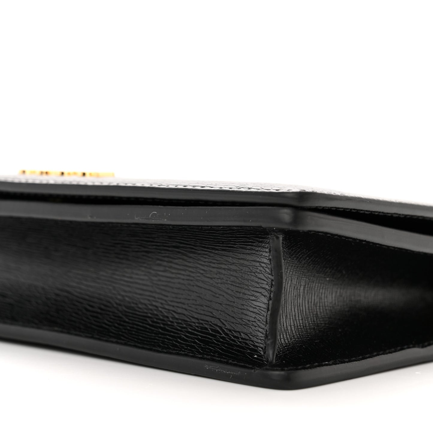 Calfskin Script Logo Wallet On Chain Black