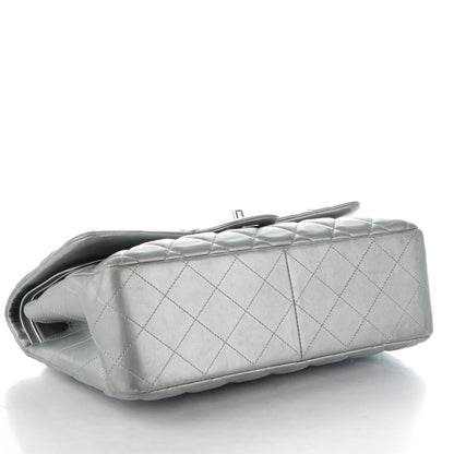 Chanel Metallic Lambskin Quilted Jumbo Double Flap Silver 4 of 9