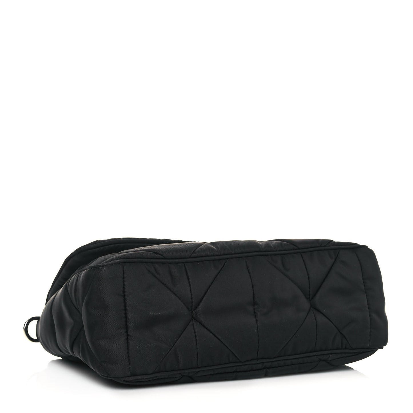 Re-Nylon Quilted Padded Flap Shoulder Bag Black