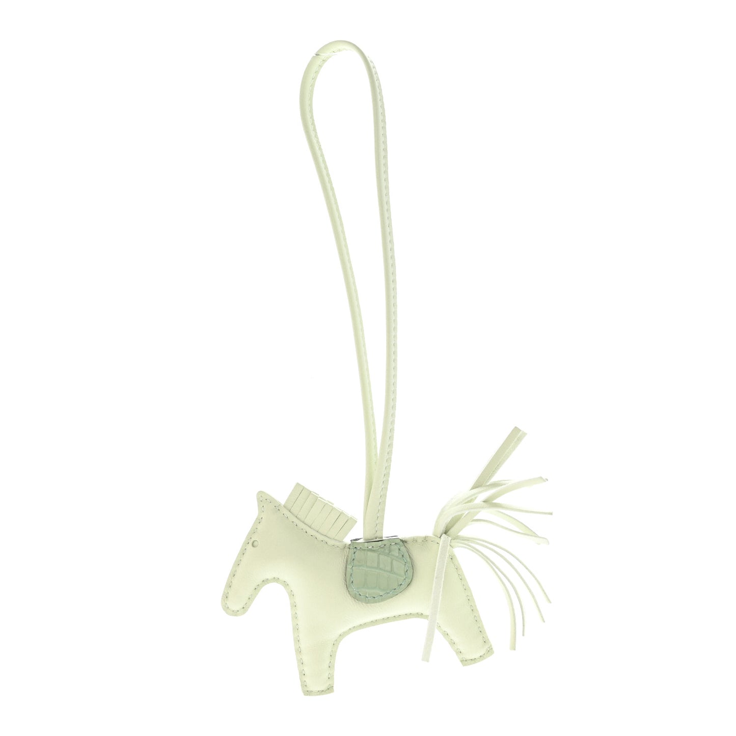Milo Lambskin Matte Alligator Touch Grigri Rodeo Horse Bag Charm PM Vert Fizz Vert D'eau