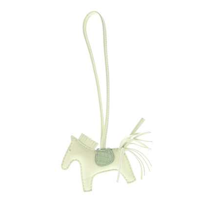 Hermes Milo Lambskin Matte Alligator Touch Grigri Rodeo Horse Bag Charm PM Vert Fizz Vert D'eau 1 of 4
