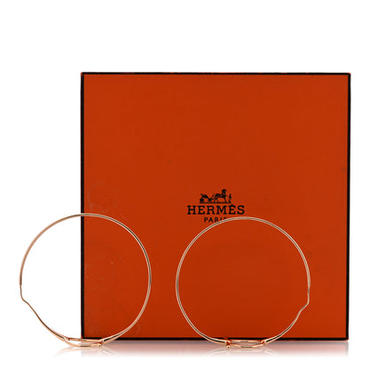 Hermes 18K Rose Gold Filet D'Or Hoop Earrings 5 of 5
