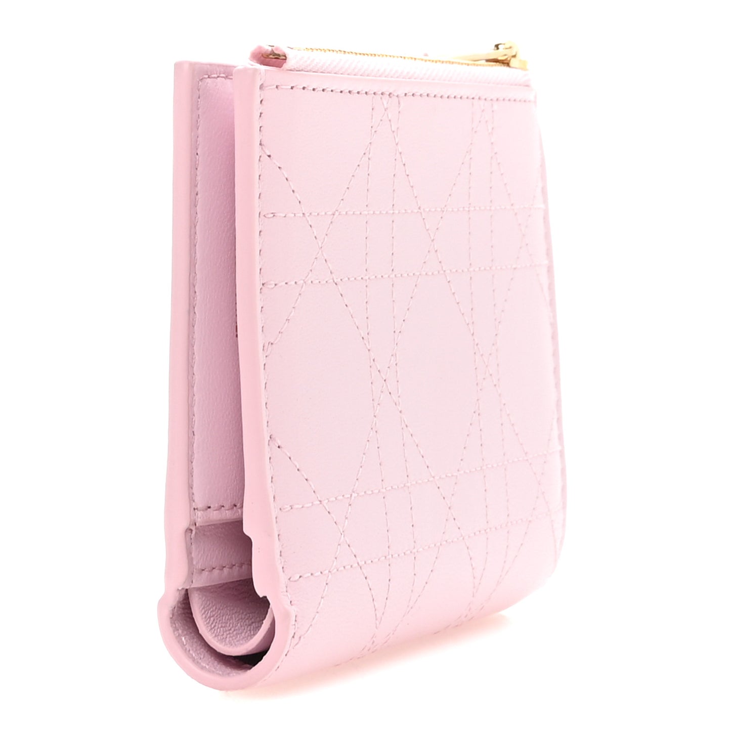 Lambskin Cannage Trianon Dahlia Wallet Rose Songe