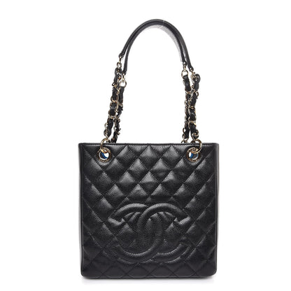 Chanel Caviar Quilted Petit Shopping Tote PST Black 1 of 8