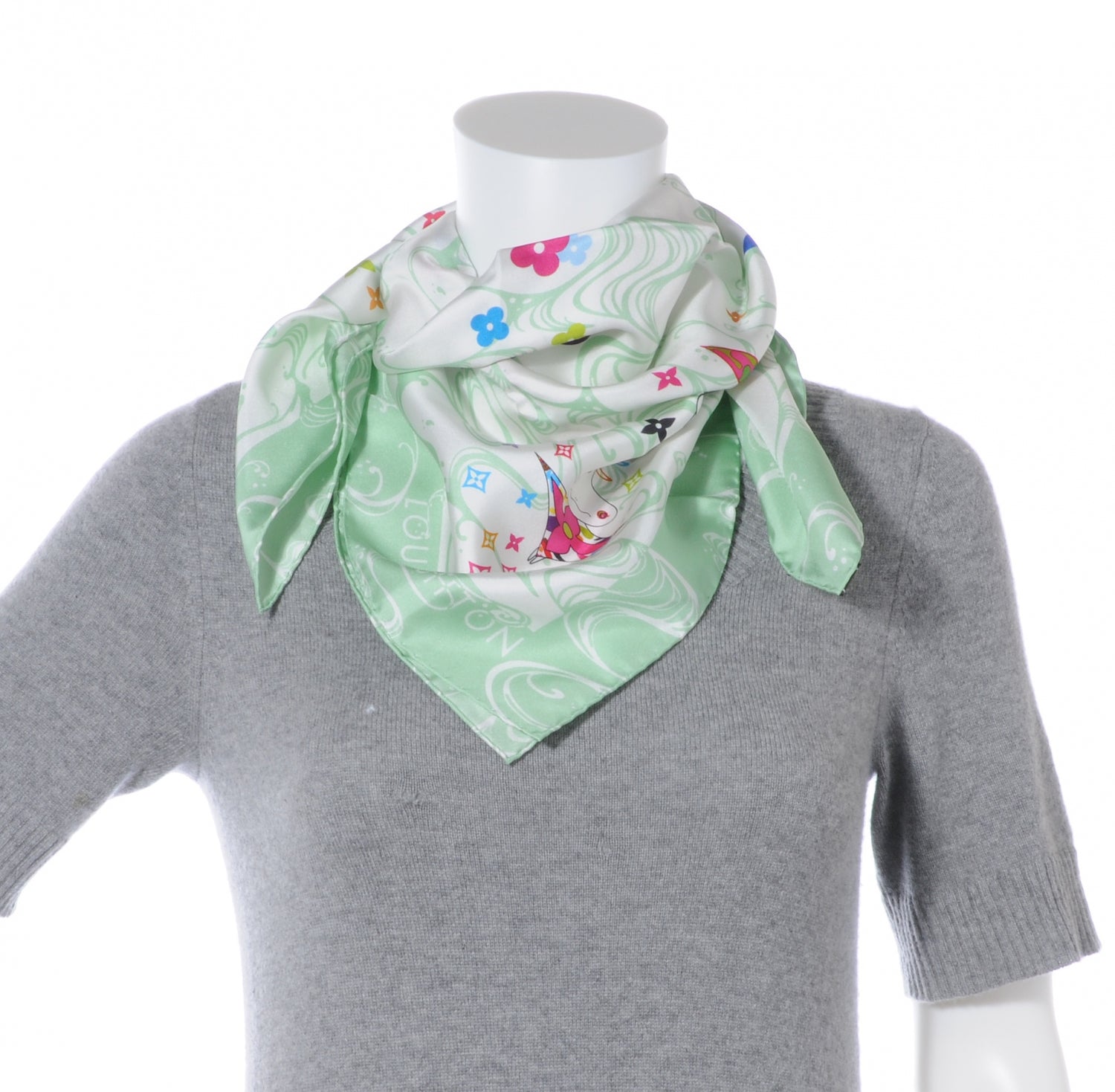 Louis Vuitton Silk Murakami Multicolor Boyfriend Wave Scarf 3 of 6