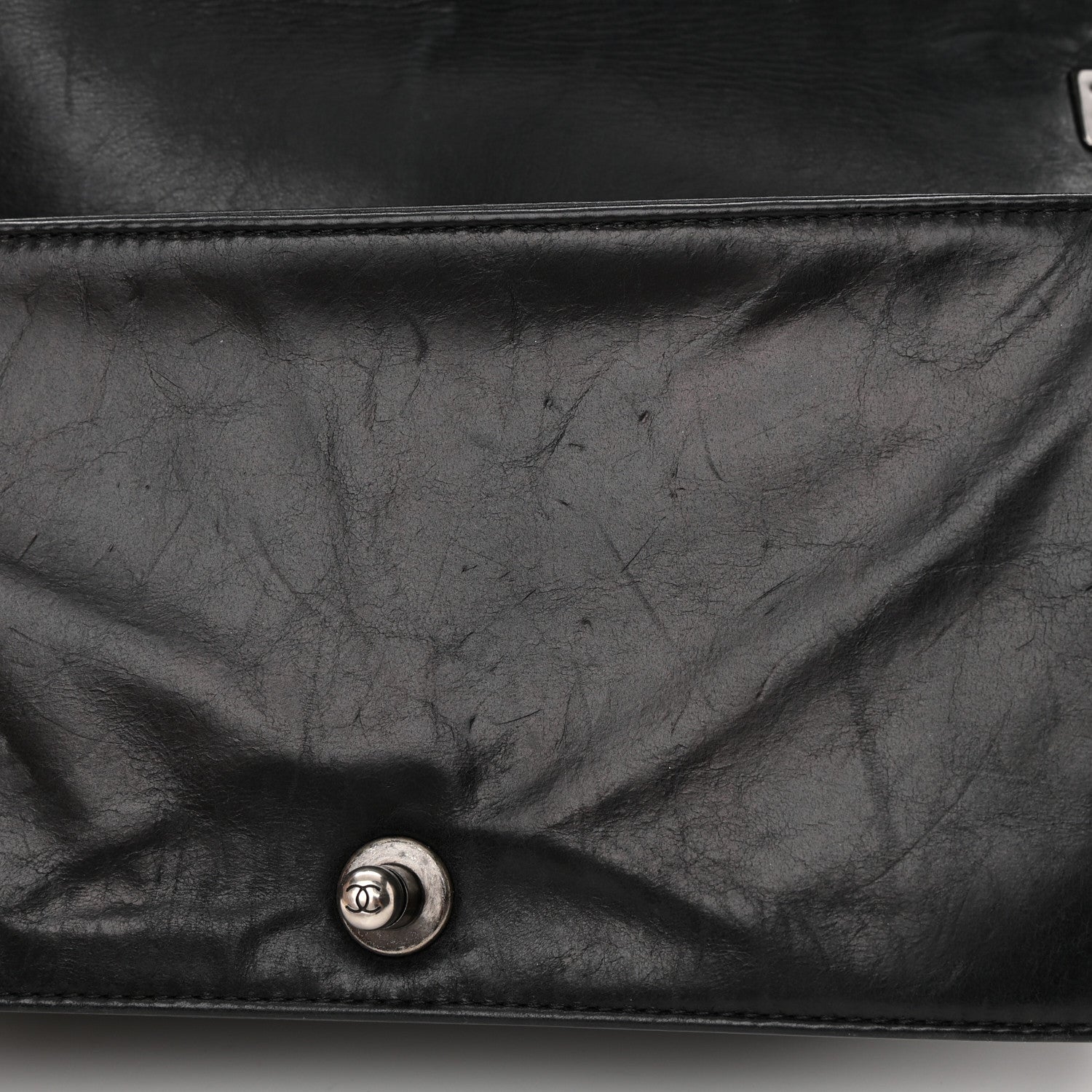 Chanel Calfskin Double Stitch Medium Boy Flap Black 14 of 16