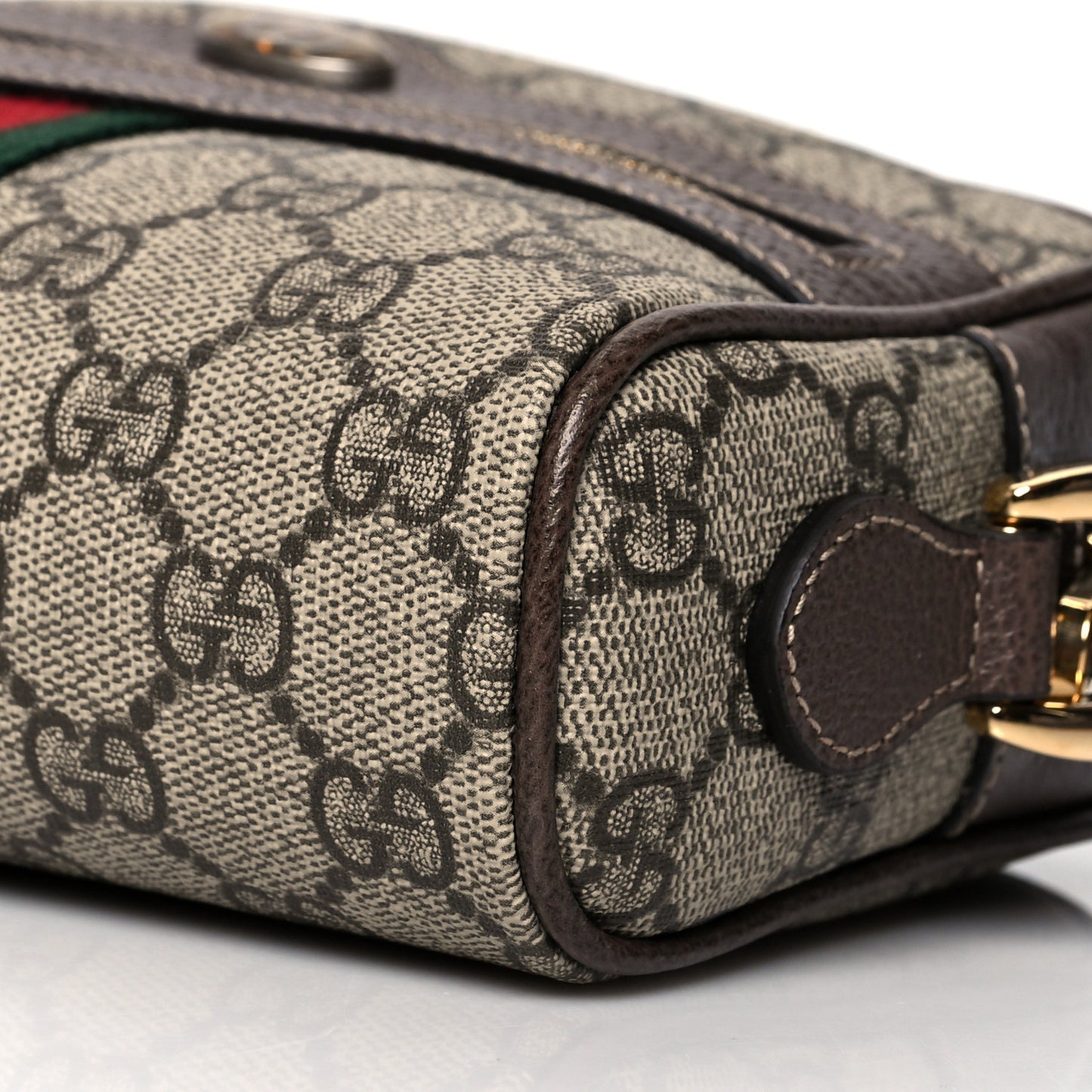 GG Supreme Monogram Web Mini Ophidia Shoulder Bag Brown