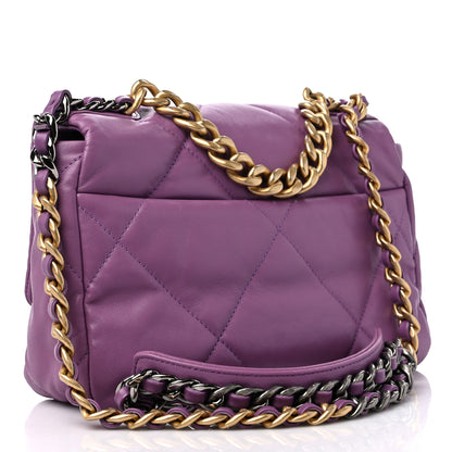 Chanel Goatskin Quilted Medium Chanel 19 Flap Violet Purple 3 of 10