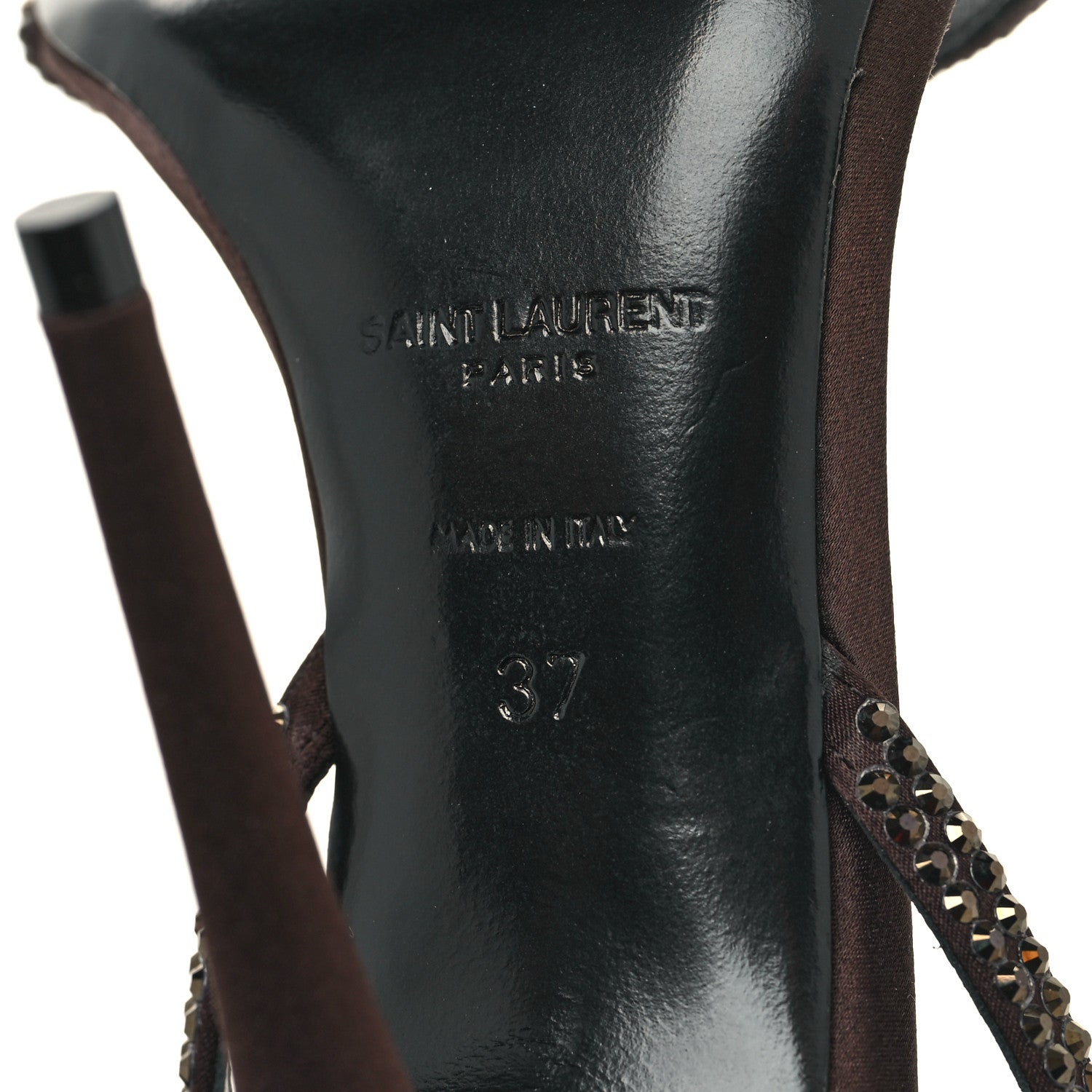 Saint Laurent Satin Crystal Ava 105 Sandals 37 Amaranth 6 of 8