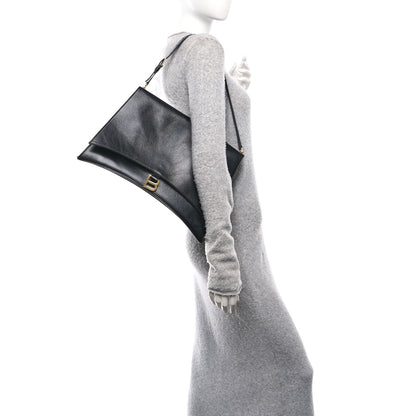 Balenciaga Paper Calfskin Large Crush Sling Bag Black 2 of 9