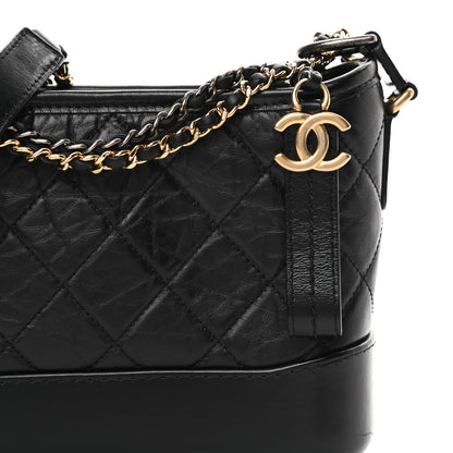 Chanel Aged Calfskin Quilted Small Gabrielle Hobo Black 8 of 11