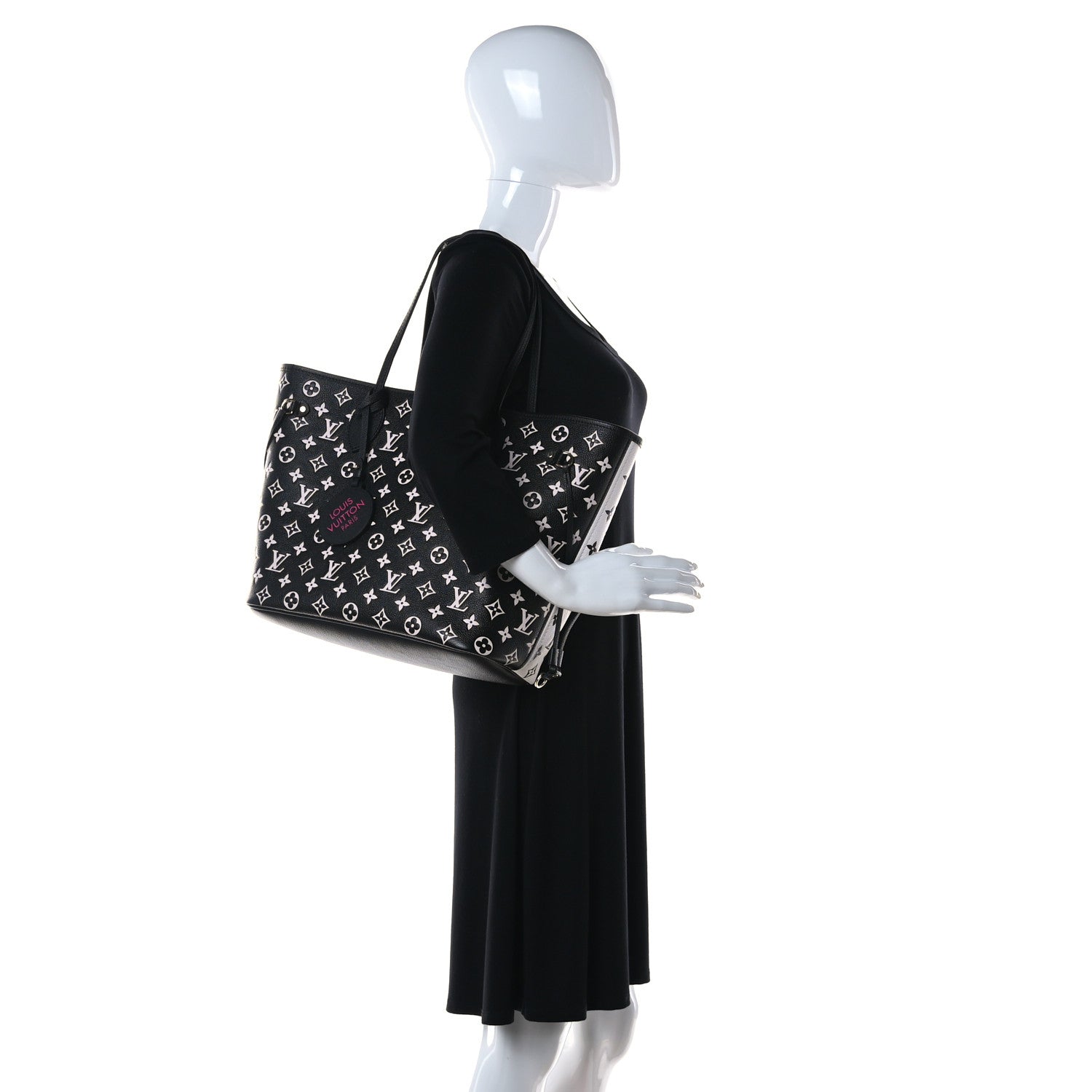 Louis Vuitton Empreinte Spring In The City Neverfull MM Black White Pink 2 of 9