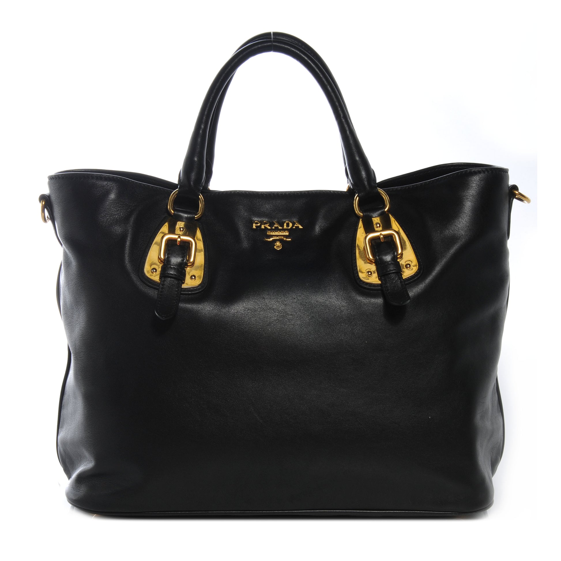 Prada Soft Calf Tote Black 1 of 8