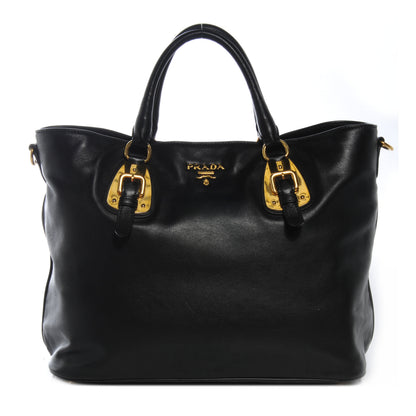 Prada Soft Calf Tote Black 1 of 8