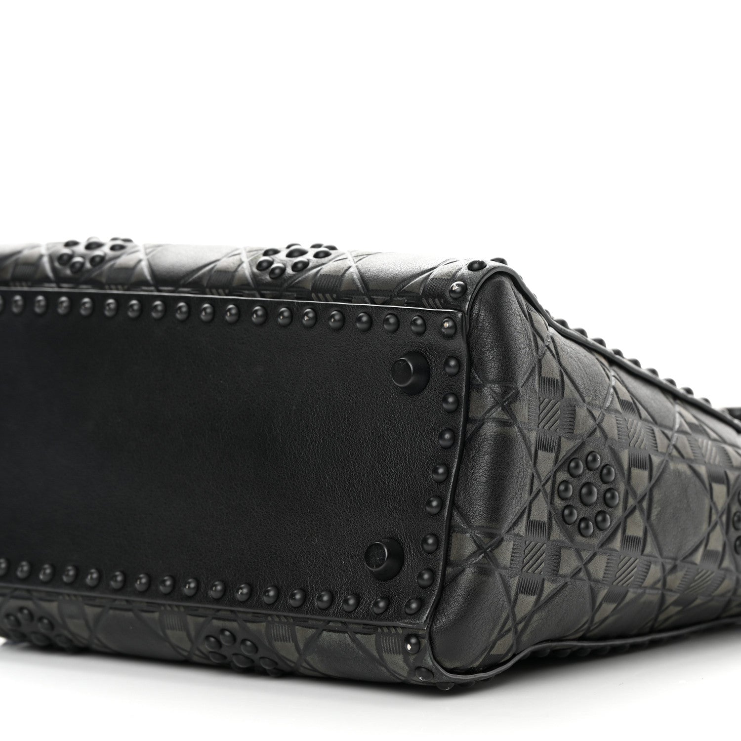 Christian Dior Calfskin Cannage Embossed Studded Medium Supple Lady Dior Black 10 of 16