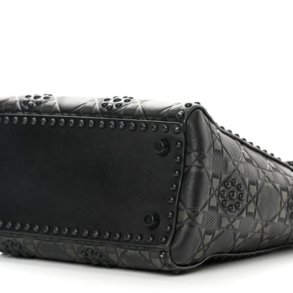 Christian Dior Calfskin Cannage Embossed Studded Medium Supple Lady Dior Black 10 of 16