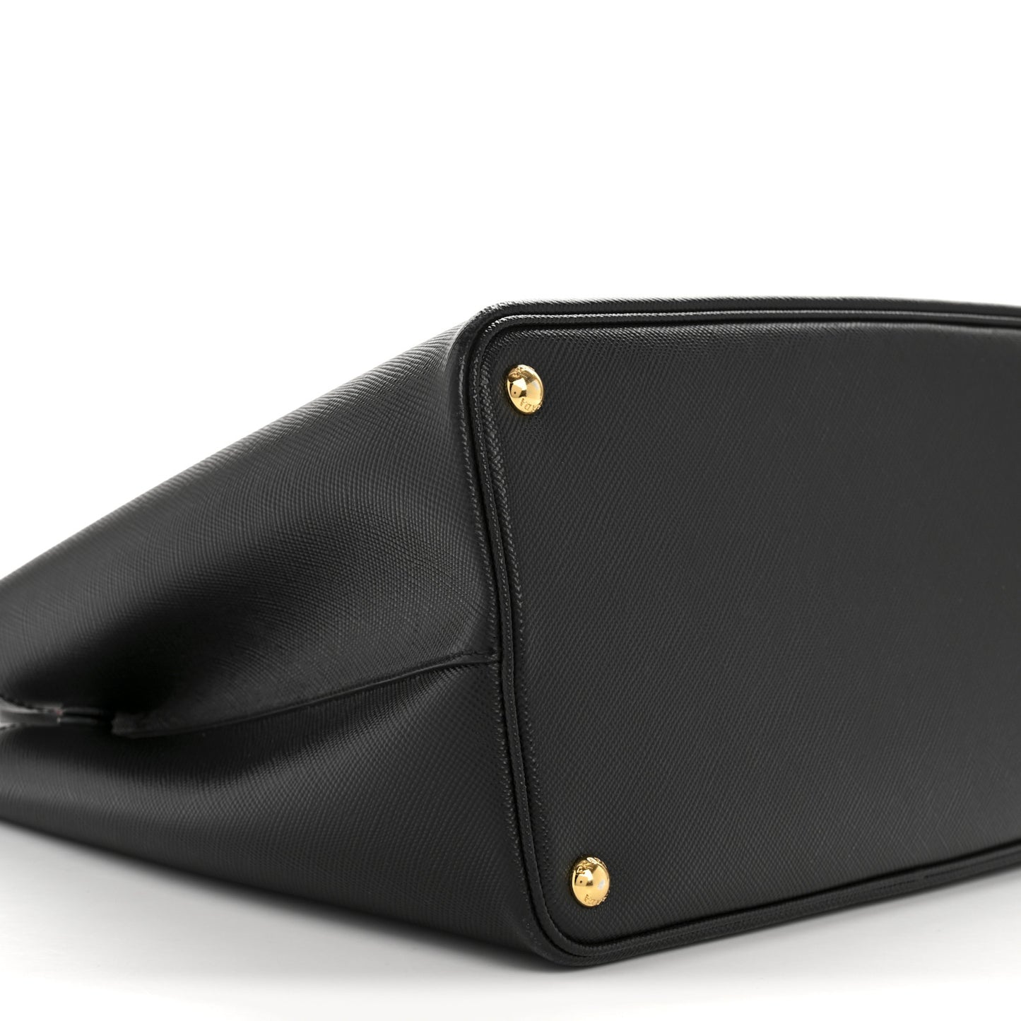 Saffiano Cuir Large Double Bag Black Fuoco