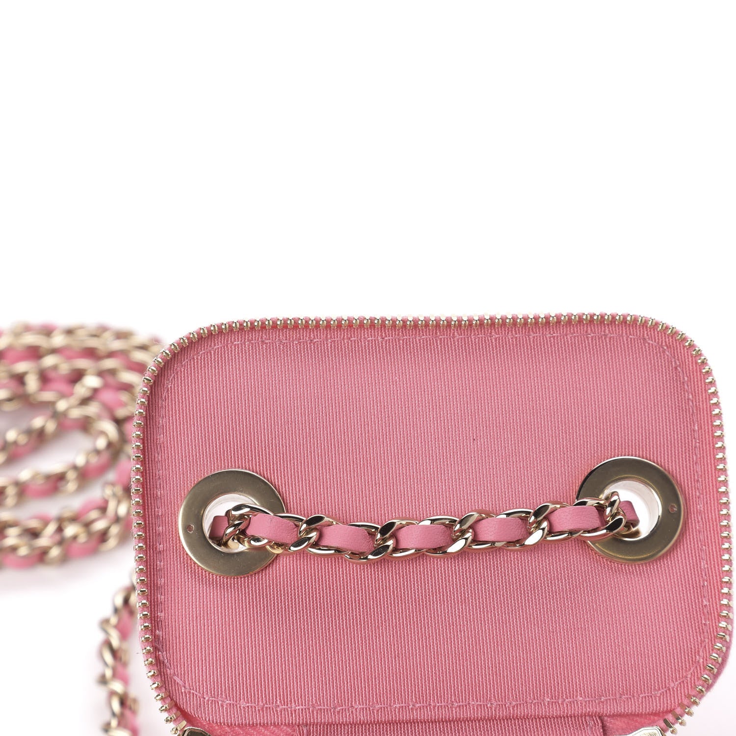 Chanel Lambskin Quilted Mini Vanity Case With Chain Pale Pink 9 of 10